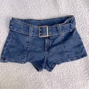Denim Belted Shorts